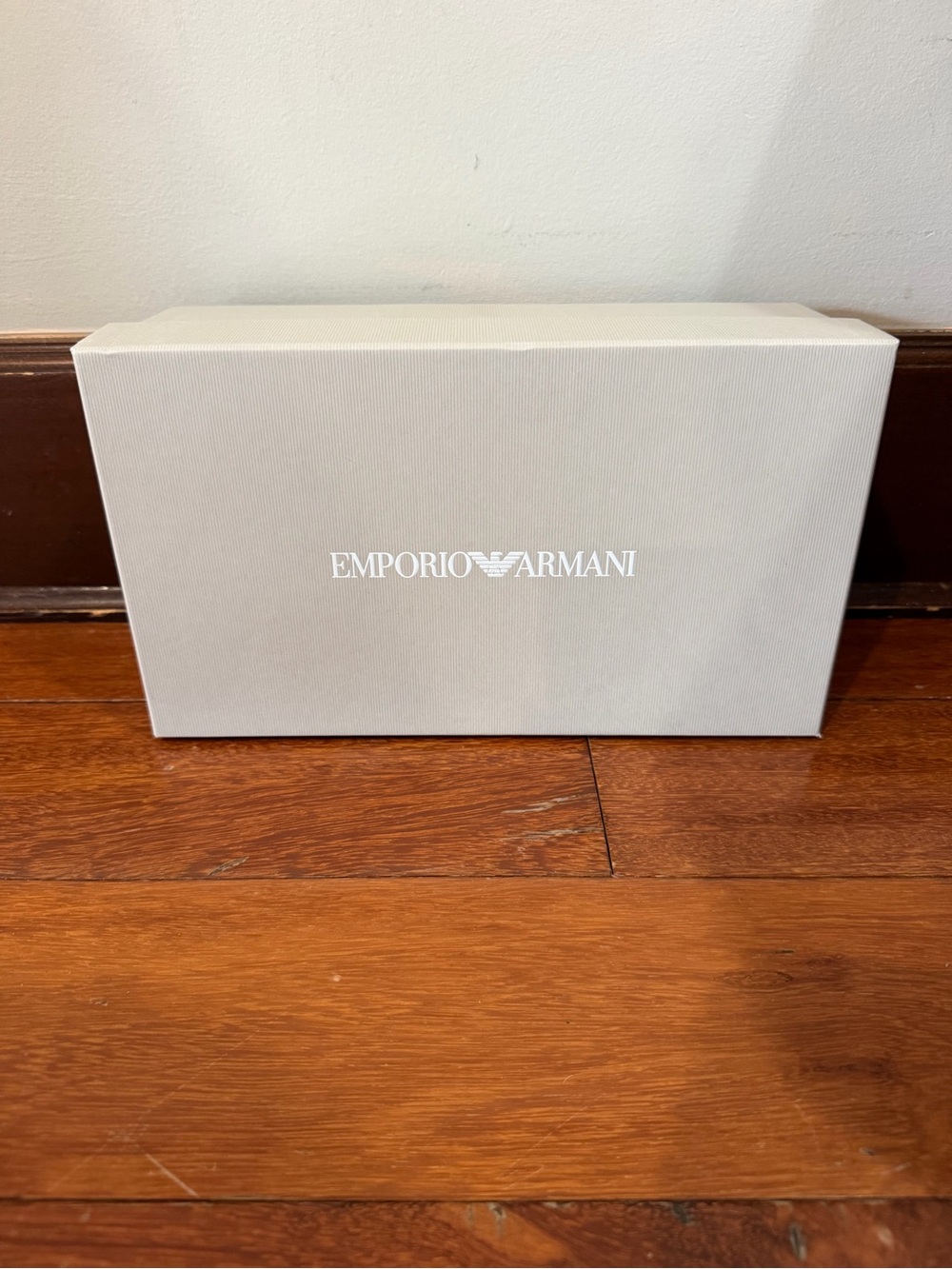 Emporio Armani Light Gray Logo Gift Box empty new